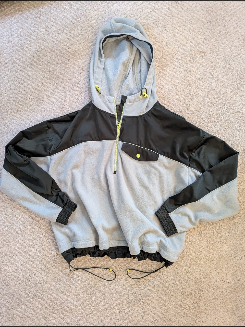 Athleta Hooded Pullover Fleece Jacket